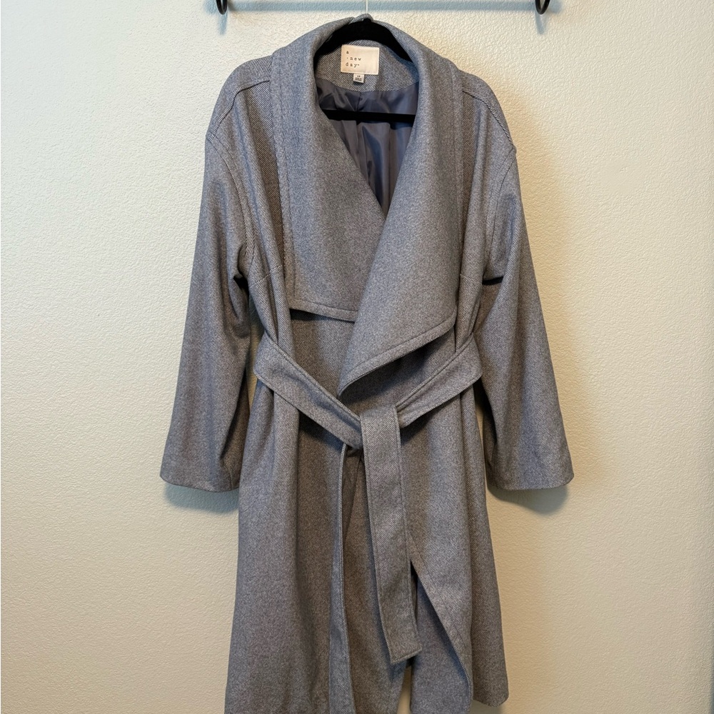 A New Day Light Blue Herringbone Coat